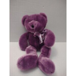 Chosun Purple Teddy Bear Plush Stuffed Animal Ribbon Bow